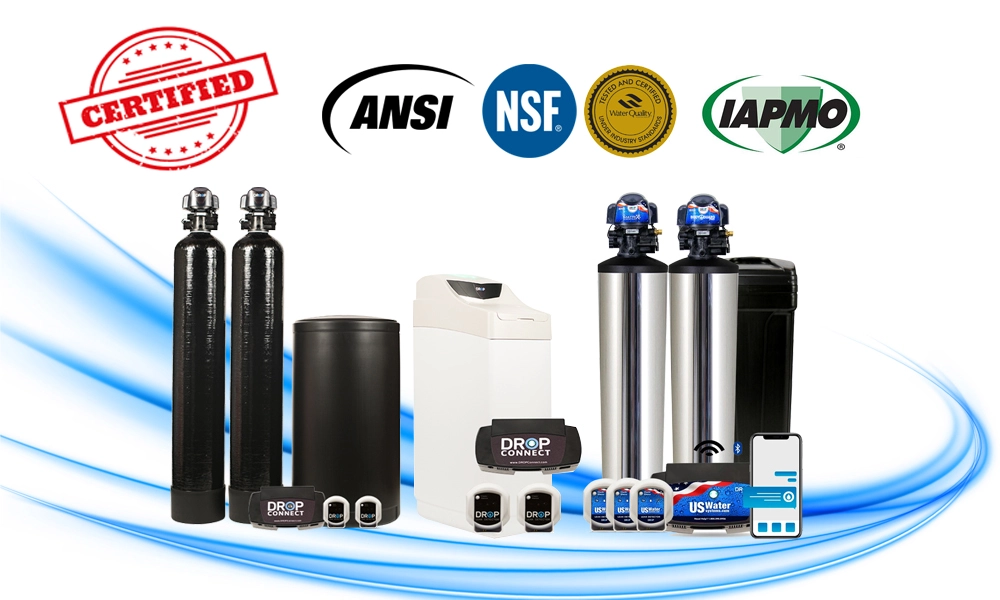 Những thiết bị làm mềm nước, thiết bị lọc nước được chứng nhận bởi các hiệp hiệp về nước sạch