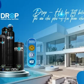 hệ lọc tiết kiệm nước DROP với công nghệ lọc tổng có app