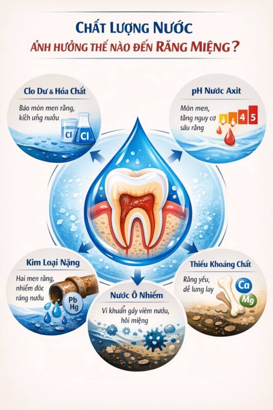 Clo Dư Trong Nước: Mối Nguy Hại Thầm Lặng Với Men Răng