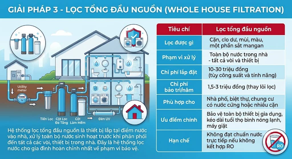 Hệ thống lọc nước cho gia đình toàn diện cho nhà phố, biệt thự
