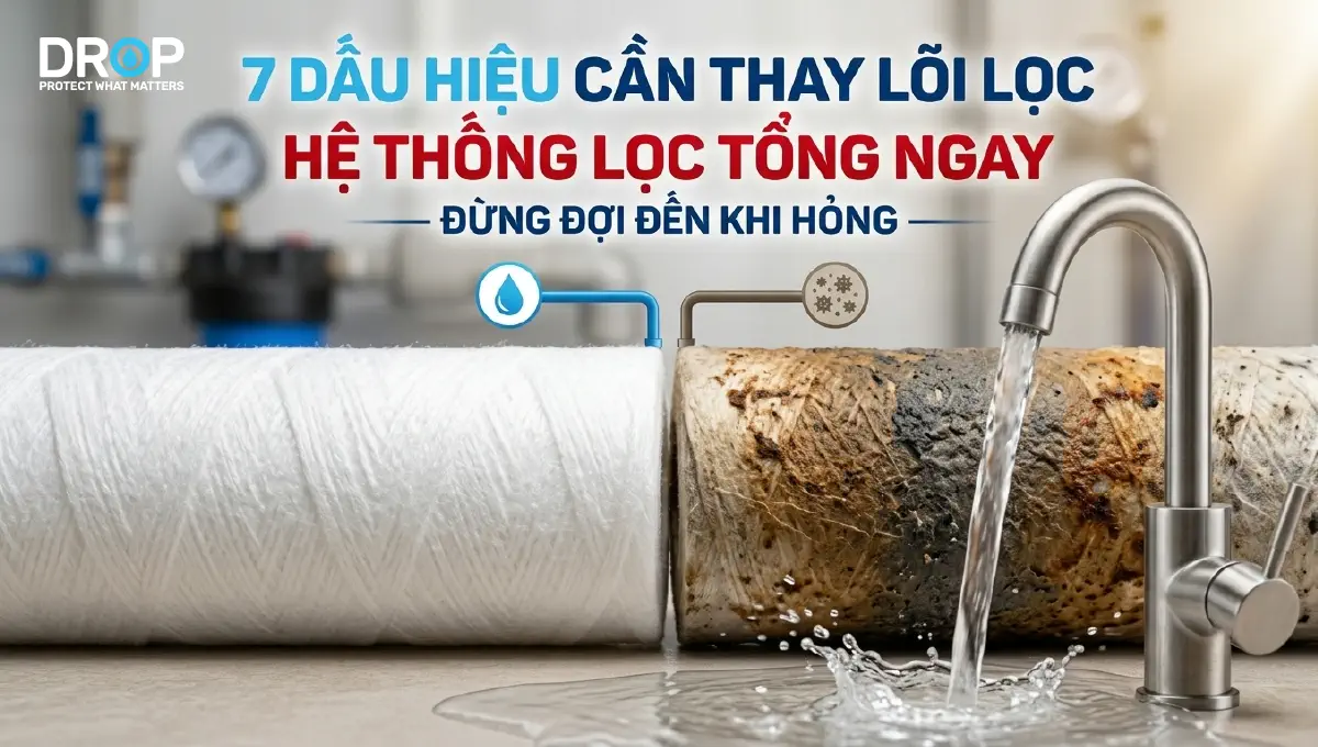 7 dấu hiệu cần thay lõi lọc hệ thống lọc tổng ngay - Đừng đợi đến khi hỏng