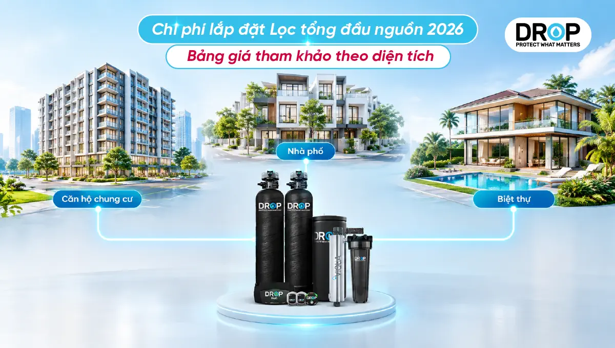 Chi phí lắp đặt Lọc tổng đầu nguồn 2026: Bảng giá tham khảo theo diện tích